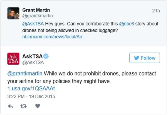 problemas con los DRONES y la TSA